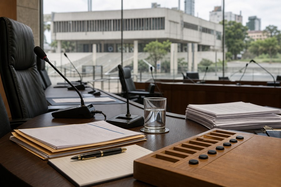 Mesa de reunião política municipal sem pessoas, usada como capa da matéria sobre articulação eleitoral em Santo André