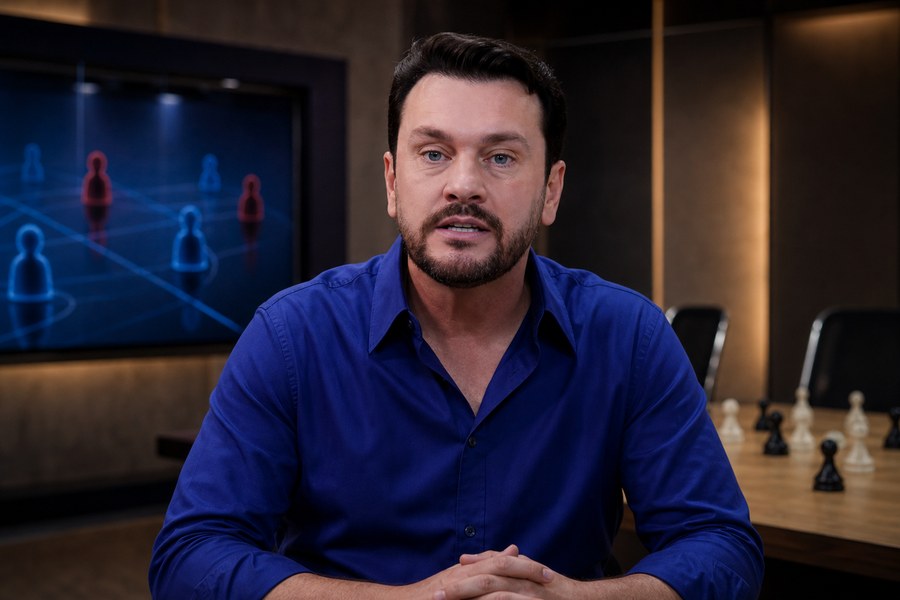 Albert Bressan em cenário de análise de reality, capa da matéria sobre falhas de comando em Casa do Patrão