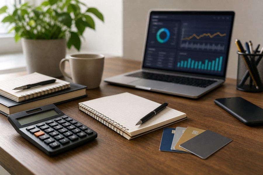 Mesa de planejamento financeiro usada como capa da matéria sobre Desenrola Adimplentes e Fies Empreendedor